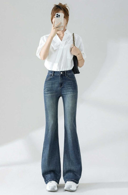 Low-Rise Flared Jeans